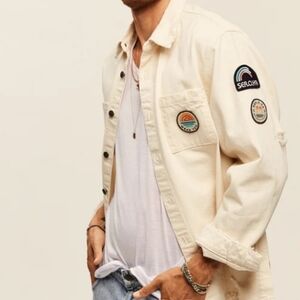 Men's Seroya Theo Shacket In Natural Size Medium NWT